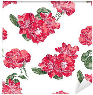 Seamless Pattern With Vintage Roses Wall Mural • Pixers® - Pattern ...