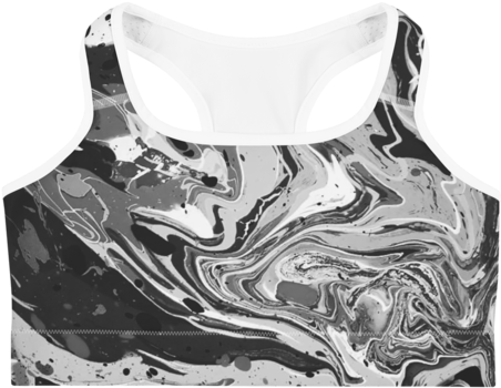 B&w Marble Sports Bra - Sports (480x480), Png Download