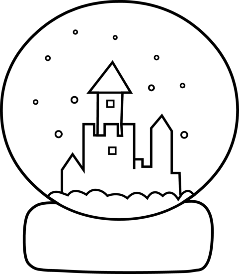 Cute Coloring Page Free Clip Art - Snow Globe Colouring Pages (481x550), Png Download