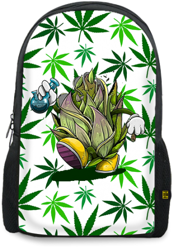 Weed Printed Backpack - Garment Bag (600x600), Png Download