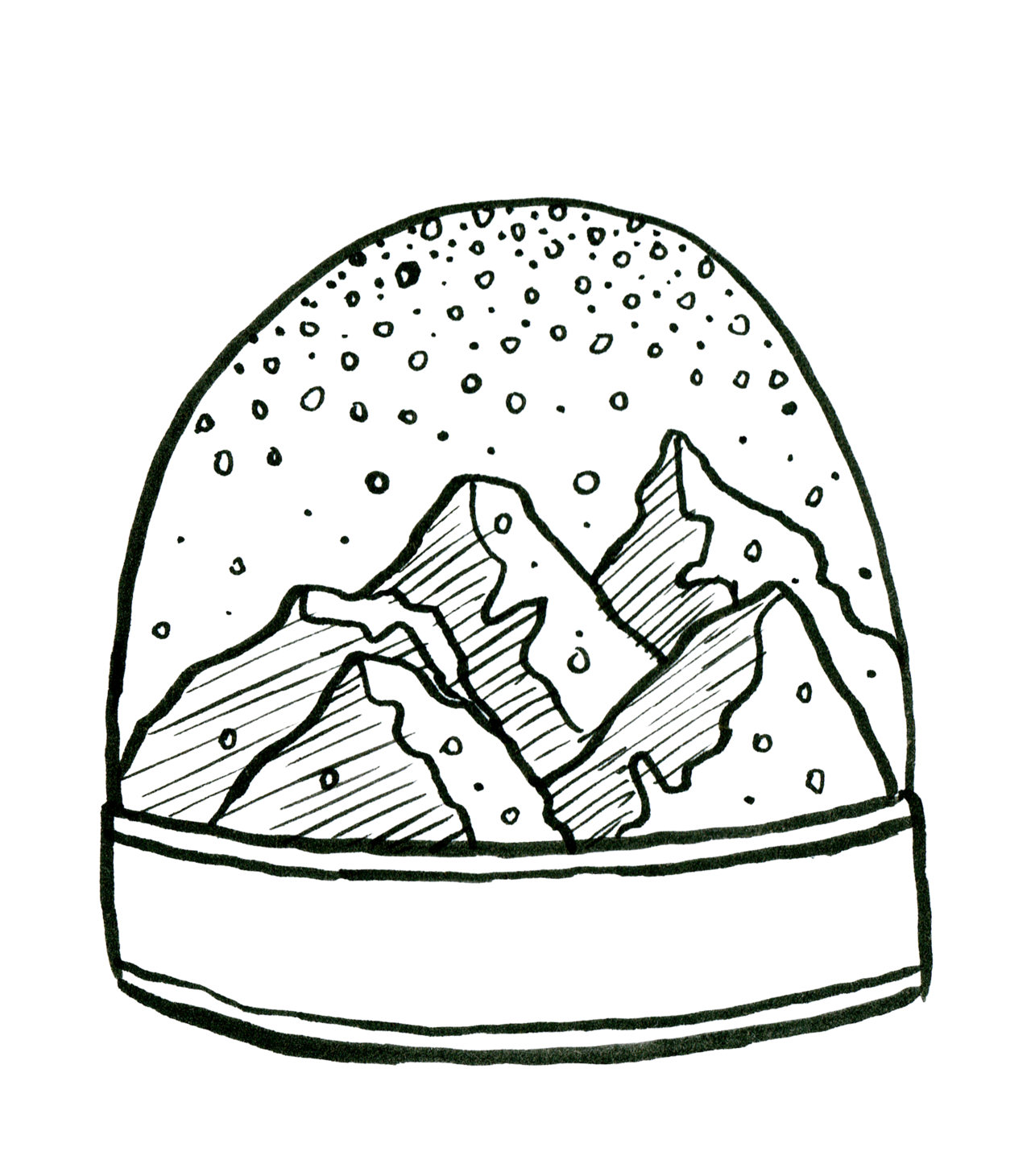 Download Snow Globe And Mountains Sketch Png Image With No Background Pngkey Com