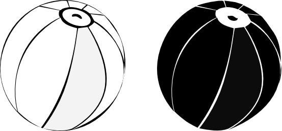 Pelota Playa Forma - Balon De Playa Dibujo (553x257), Png Download