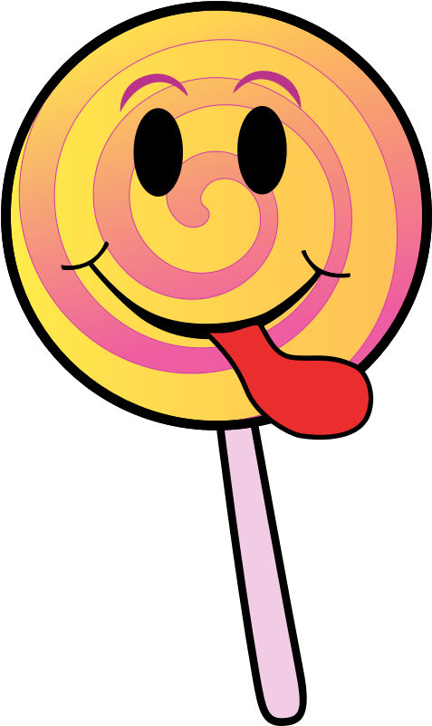 Lollipop Smiley Clipart Png (424x600), Png Download