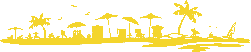 Enjoy Your Vacances With Abc Transfers - Silueta De Playa Png (854x240), Png Download