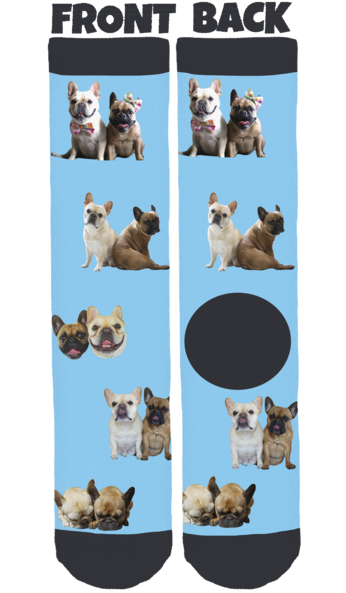 Elvis & Coco Bean The Frenchies Crew - Sock (600x600), Png Download