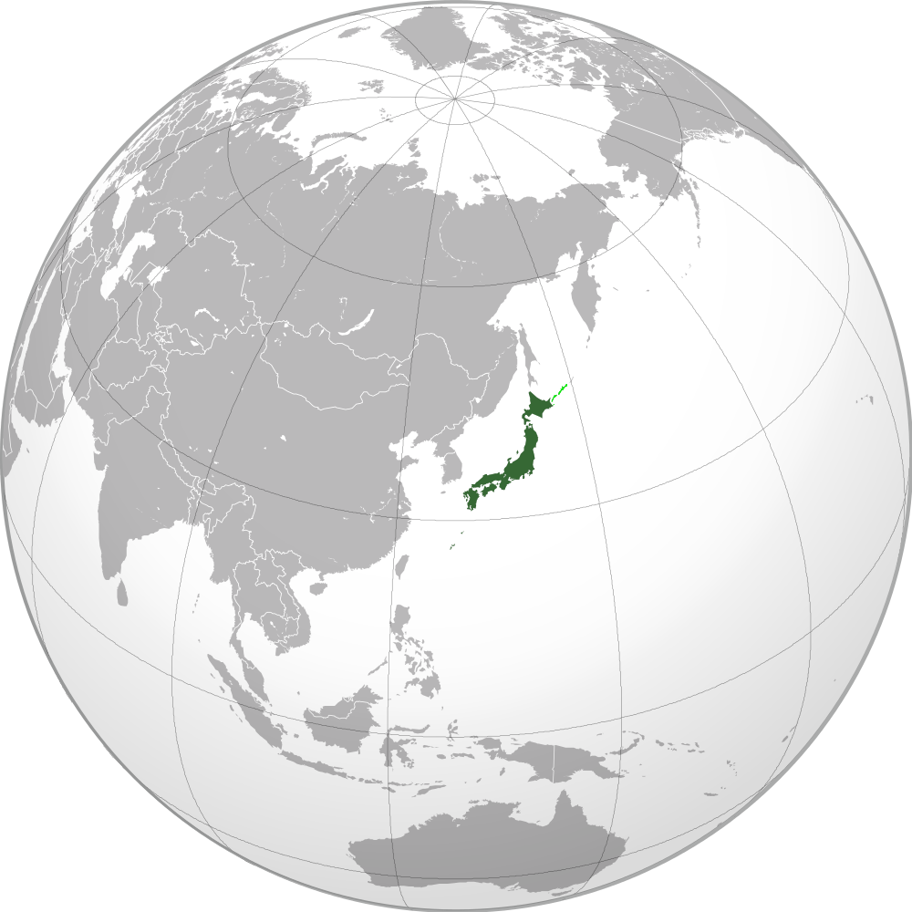 Japan - South Korea Globe Map (1000x1000), Png Download