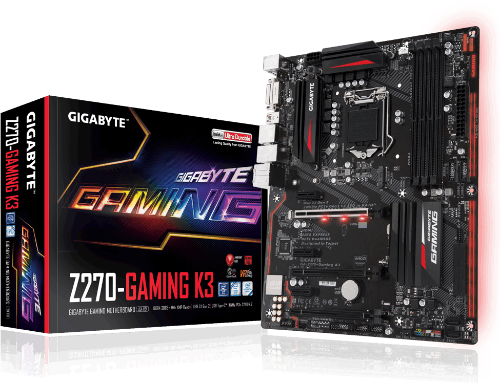 Gigabyte Z270-gaming K3 Motherboard - Gigabyte Z270x Ultra Gaming (1000x751), Png Download