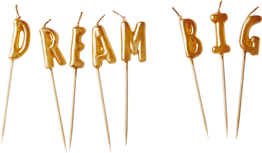 Ricedk Birthday Candles Dream Big Gold - Skewer (600x600), Png Download