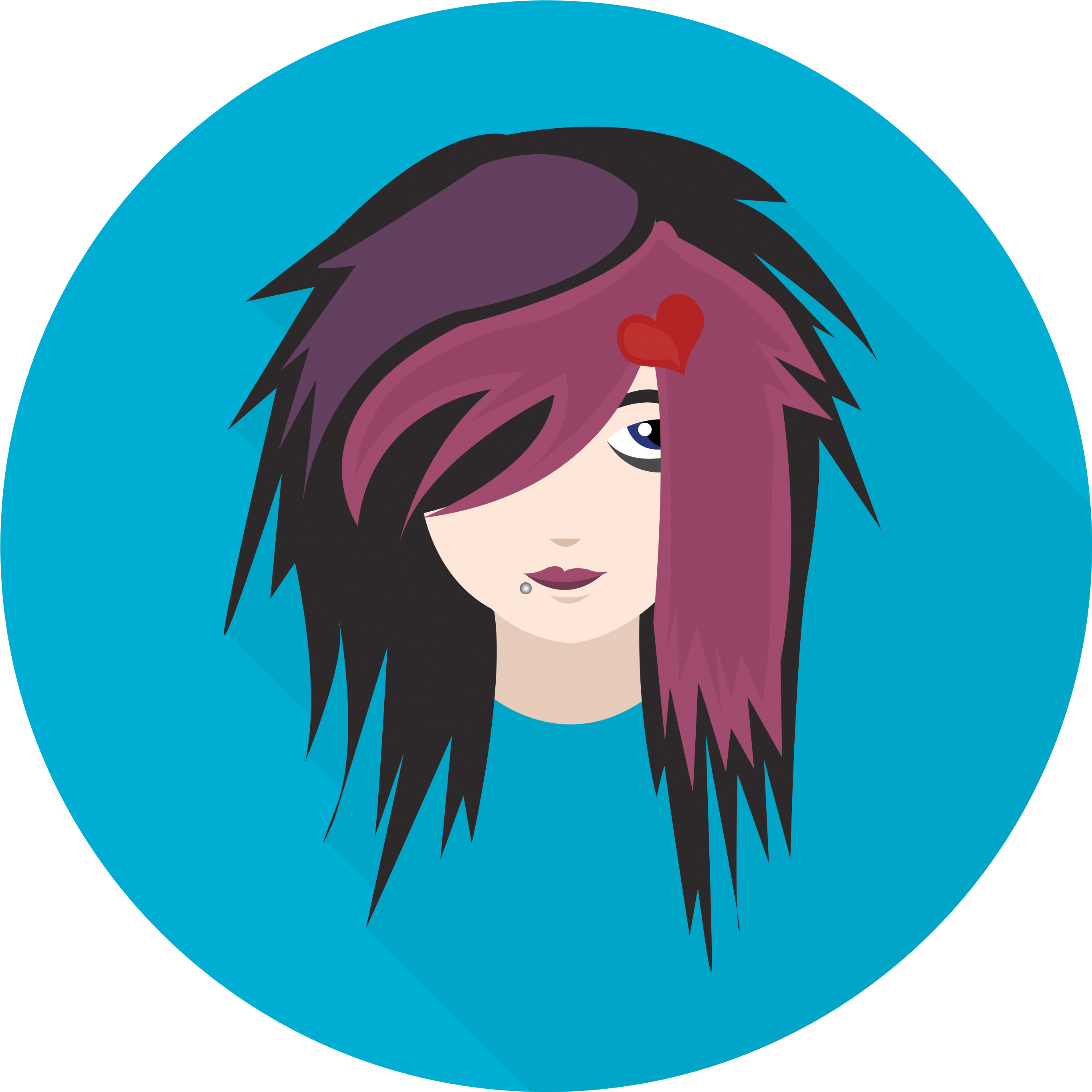For Actor Emo Girl - Cartoon (3000x3000), Png Download