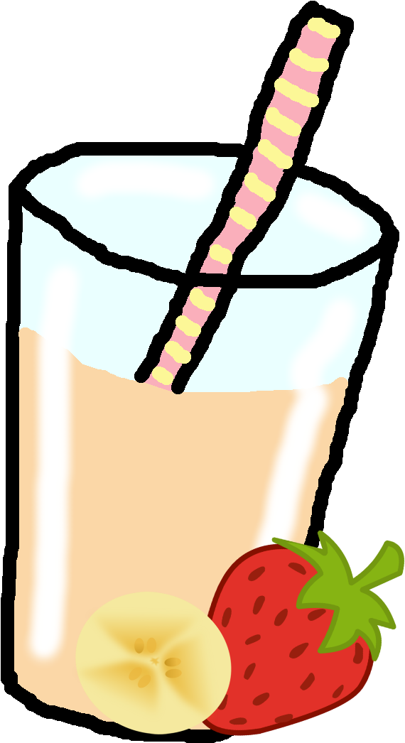 Strawberry Banana Smoothie - Strawberry Banana Smoothie Cartoon (652x1224), Png Download
