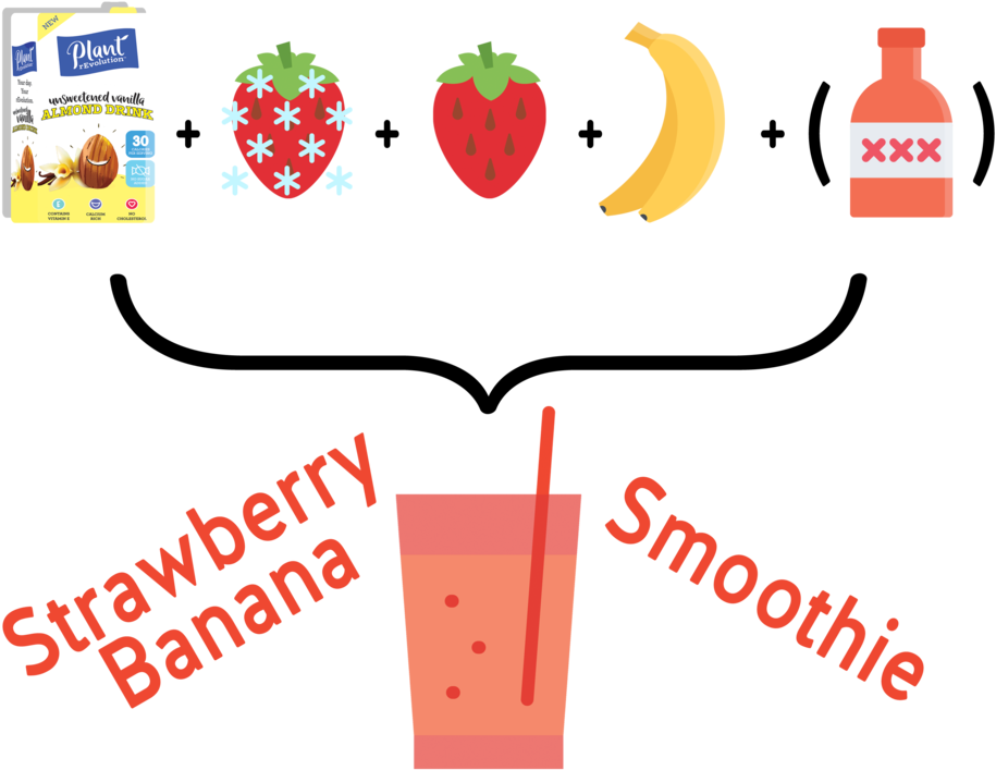 Strawberry Banana Smoothie (1000x773), Png Download