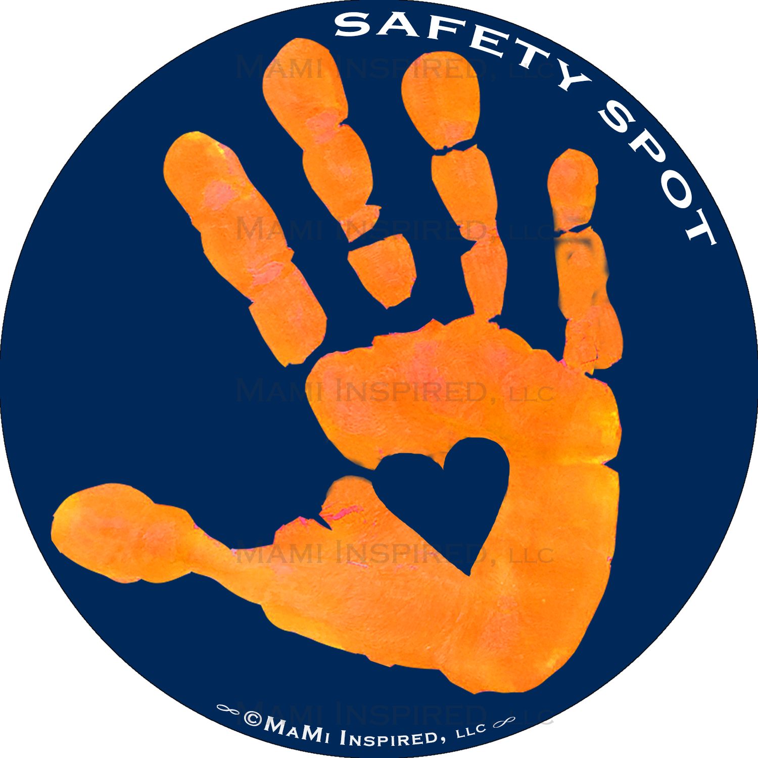 Safety Spot ™ Orange Kids Hand Car Magnet Handprint - Handcar (1500x1500), Png Download