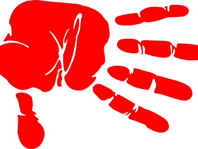 Red Hand Print Clip Art (640x480), Png Download