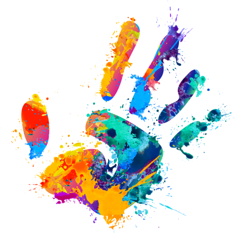 #ftestickers #hand #handprint #paint #colorful - Hand Print Paint Png (1024x1024), Png Download