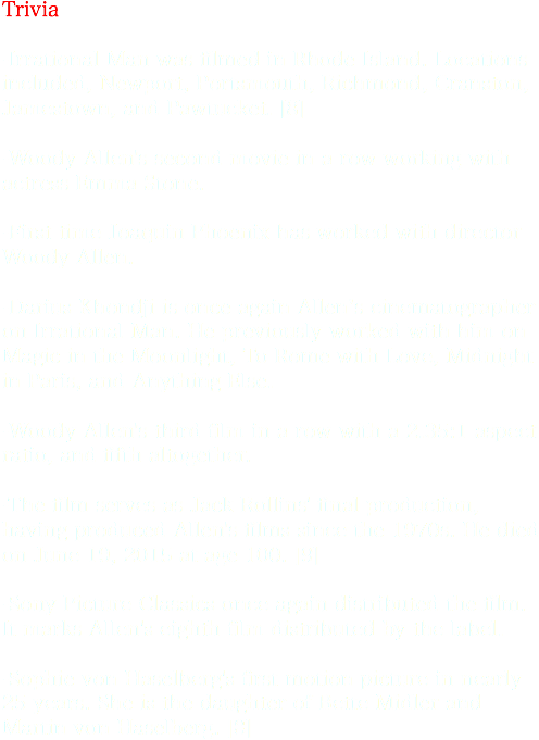 Trivia -irrational Man Was Filmed In Rhode Island - Parallel (499x701), Png Download