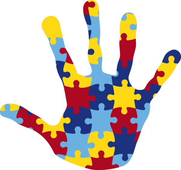 Autism Handprint (600x562), Png Download