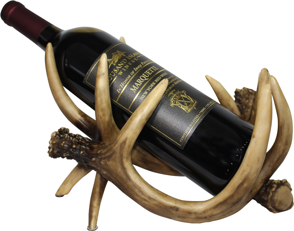 Photo Of Antler Wine Bottle Holder With Wine - Wine Bottle (1000x1000), Png Download