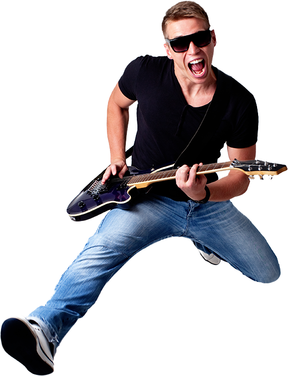 Guy - Guitar With Men (568x742), Png Download