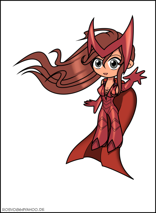 600 X 822 5 - Scarlet Witch Drawing Cartoon (600x822), Png Download