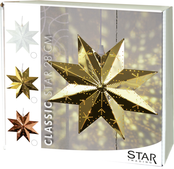 Metal Star Classic - Julestjerne Metall Med Lys (600x600), Png Download