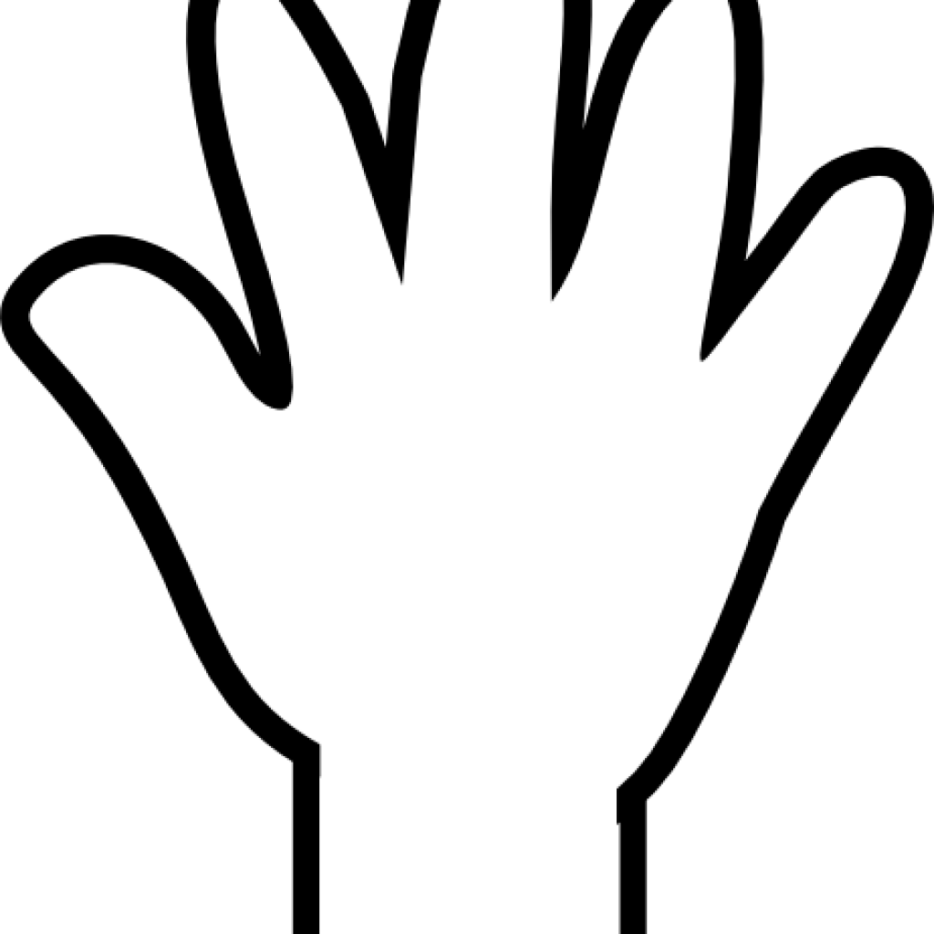 Hand Clipart Black And White White Hand Print Clip (1024x1024), Png Download