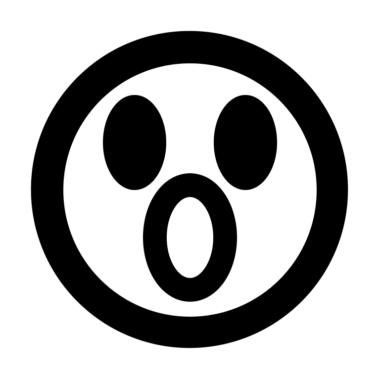 High Contrast Face Surprise - Surprised Png Black And White (768x768), Png Download