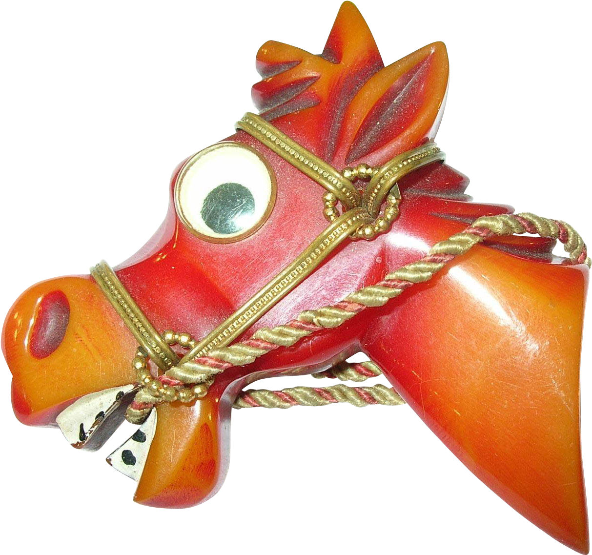 Vintage Bakelite Googly Eye Horse Head Brooch Book - Gun (1212x1212), Png Download