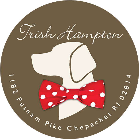 Trish Hampton Circular Logo With Dog Bowtie - Trish Hampton (600x600), Png Download