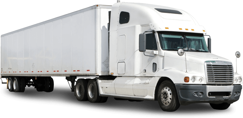 Truck - White 18 Wheeler Truck (837x438), Png Download