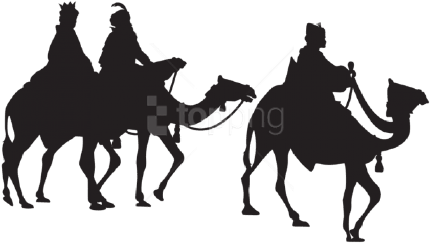 Free Png Three Kings Silhouette Png - 3 Wise Men Silhouette Png (850x491), Png Download