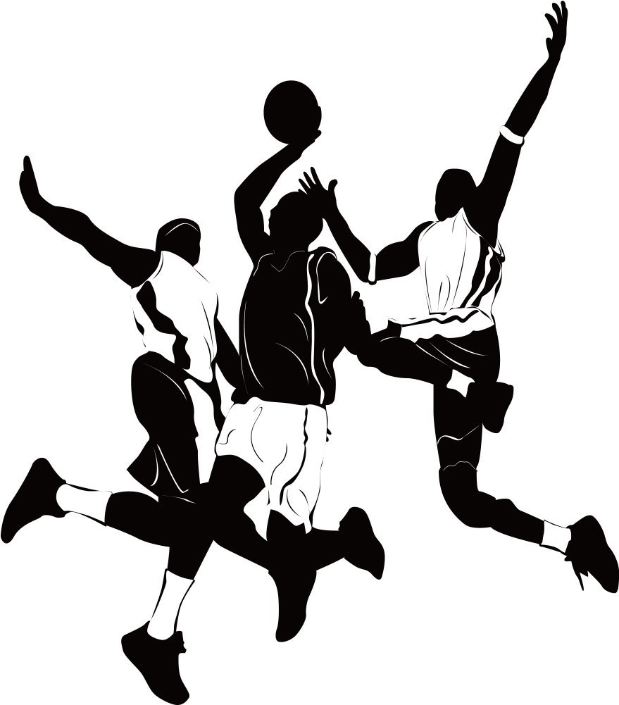 Basketball Player Athlete Sport Projection Physical - Basketball Silhouette Images Png (1000x1000), Png Download
