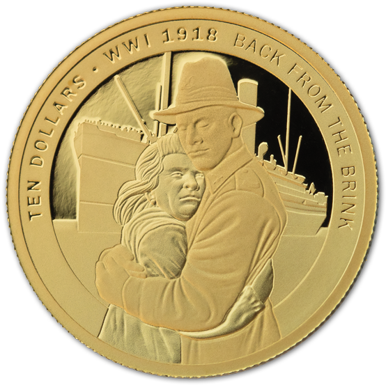1918 Back From The Brink Gold Proof Coin (600x600), Png Download