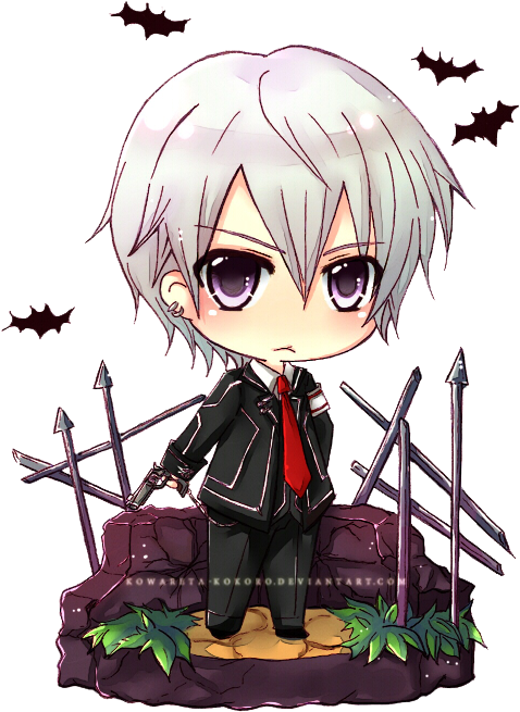 Drawn Vampire Chibi Vampire - Vampire Knight Chibi Zero (500x684), Png Download