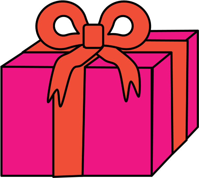 Gift, Magenta Wrapping Paper, Red Ribbon, Png (816x1056), Png Download