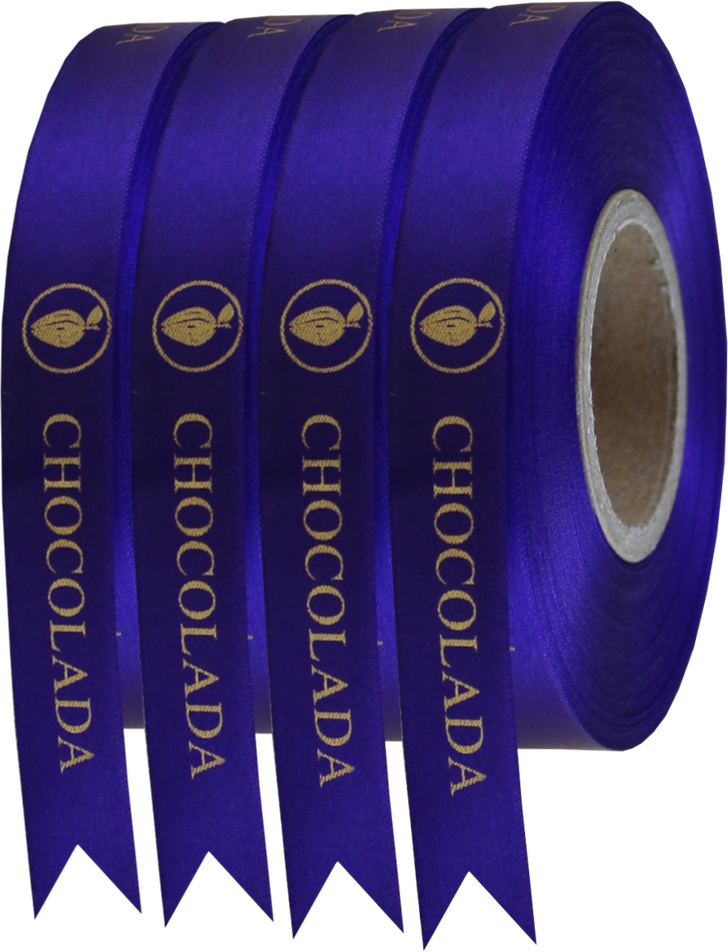 Purple Printed Ribbon - Label (728x952), Png Download