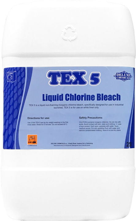 Tex 5 Liquid Chlorine Bleach - Plastic Bottle (500x743), Png Download