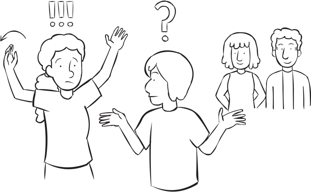 Back Group Of People Looking Puzzled Trying To Find - Mute People Png (1024x768), Png Download