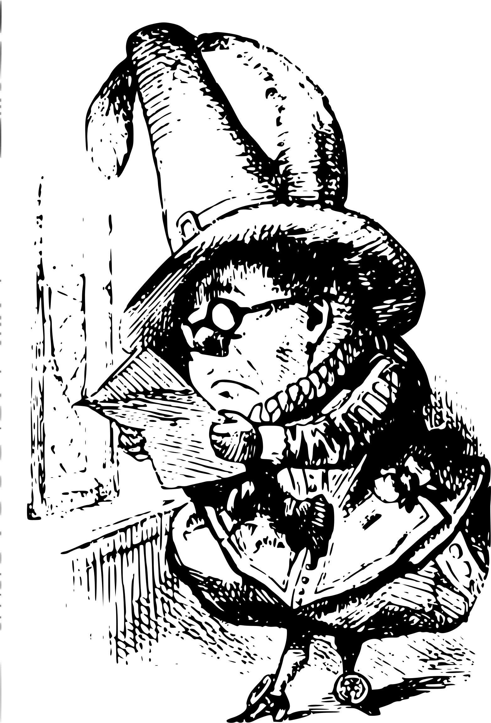 This Free Icons Png Design Of Pilgrim Reading (1661x2400), Png Download