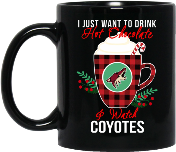 Christmas Arizona Coyotes Mug Want To Drink Hot Chocolate - My Hallmark Christmas Movie Watching Mug (600x600), Png Download
