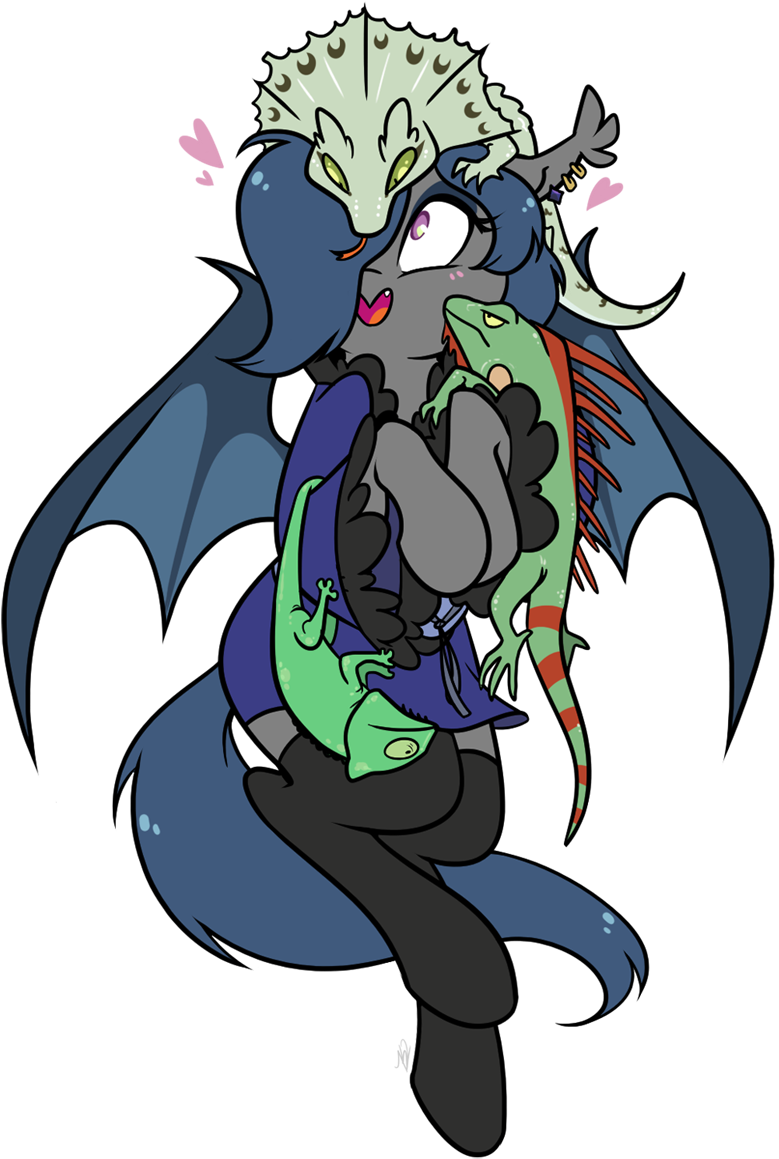 Egophiliac, Bat Pony, Chameleon, Clothes, Cute, Female, - Cute Iguana Female (798x1186), Png Download