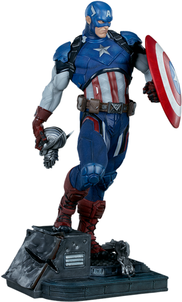 Captain America Sideshow Statue (600x600), Png Download
