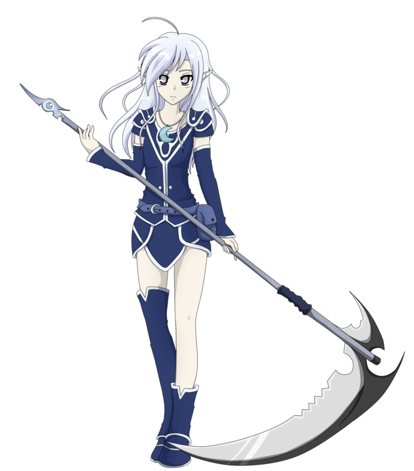 Drawn Scythe Pole - Anime Girl With Scythe Drawing (838x953), Png Download