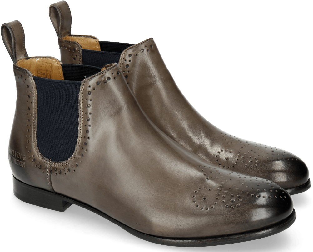 Ankle Boots Sally 16 Stone Elastic Navy - Leather (1024x1024), Png Download