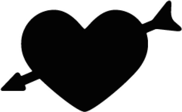 Heart With Arrow Silhouette (640x480), Png Download