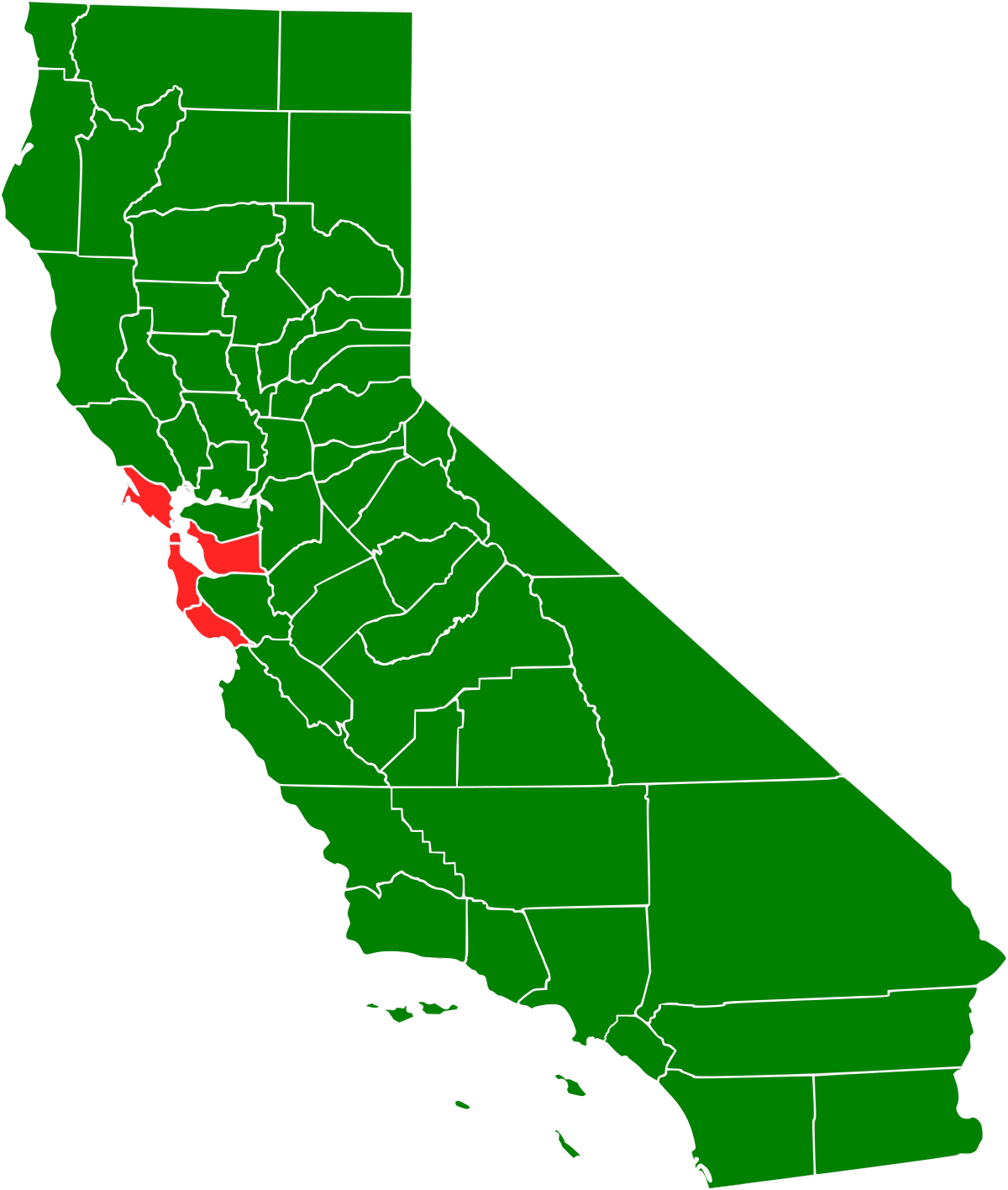2000 California Proposition - California County Election Results 2016 (1200x1416), Png Download
