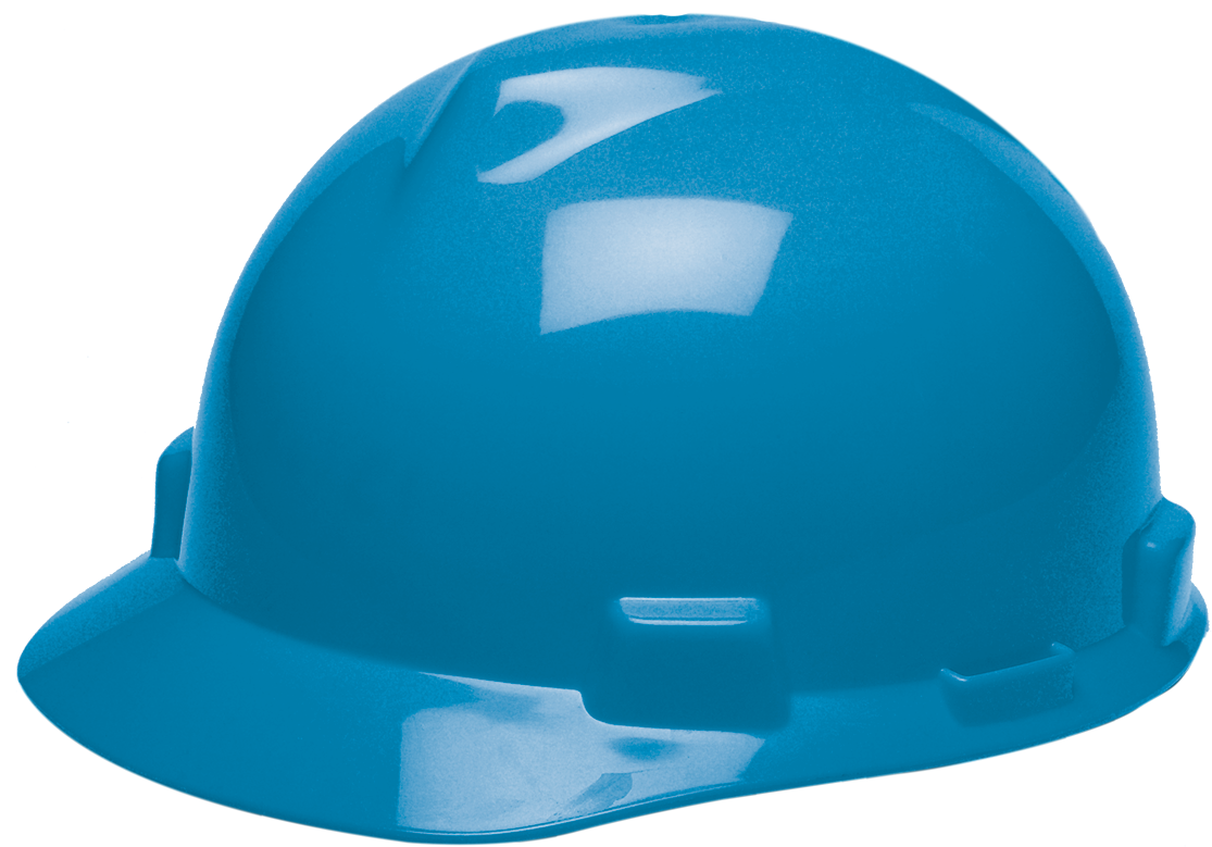 Blue Msa Hard Hat With Fas Trac Suspension Image - Black Hard Hat (1132x822), Png Download