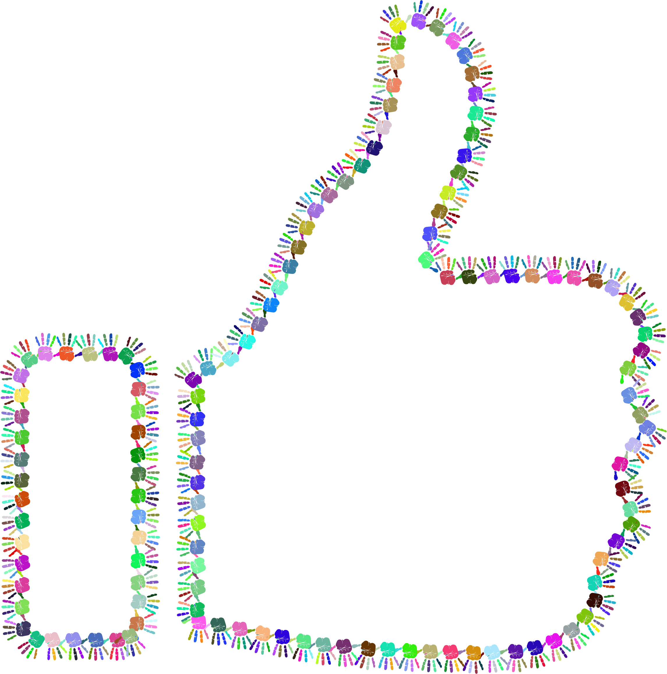 This Free Icons Png Design Of Prismatic Hands Thumbs (2290x2314), Png Download