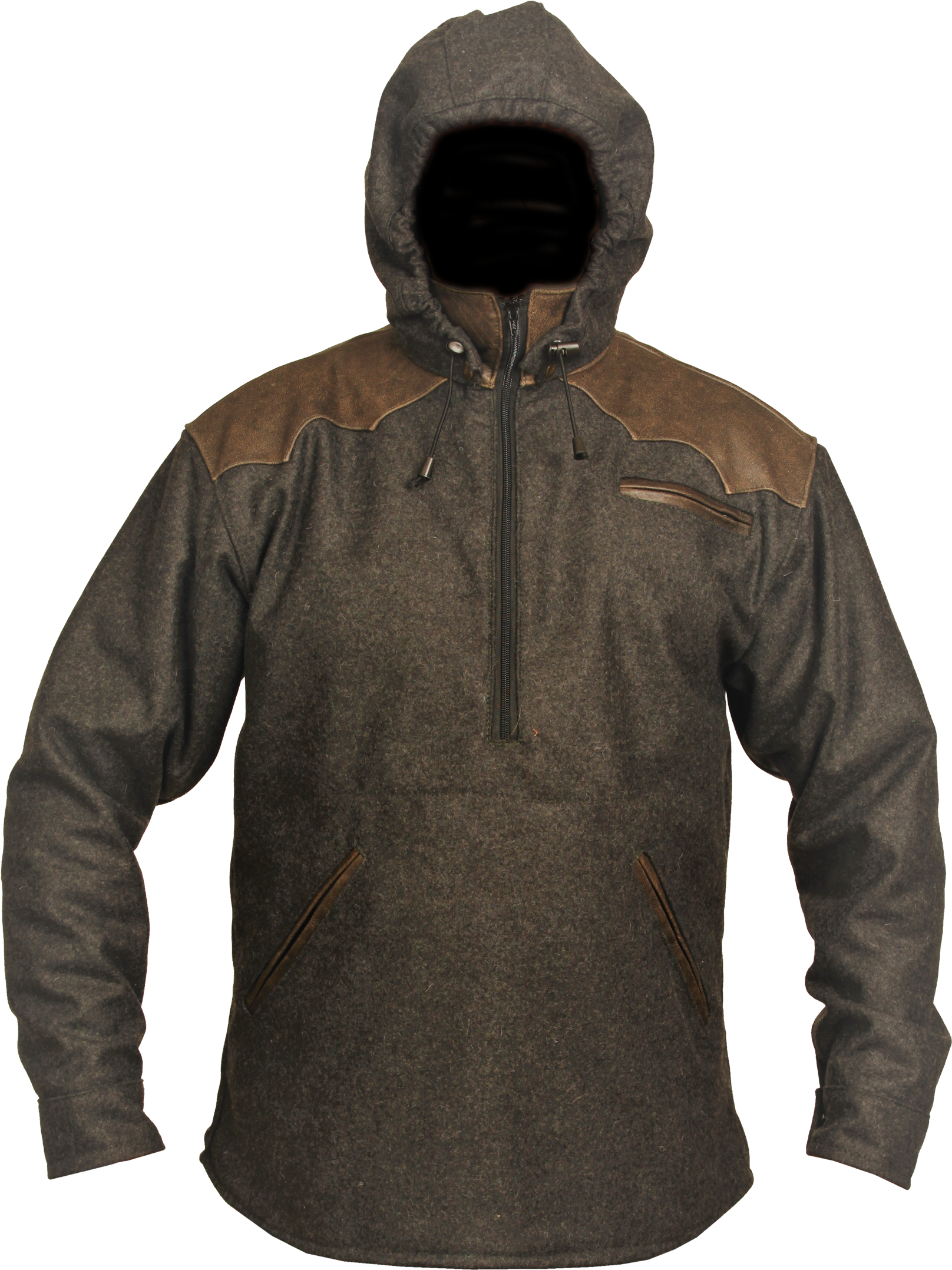 Wadmal Anorak With A Hood - Parka (2205x2185), Png Download