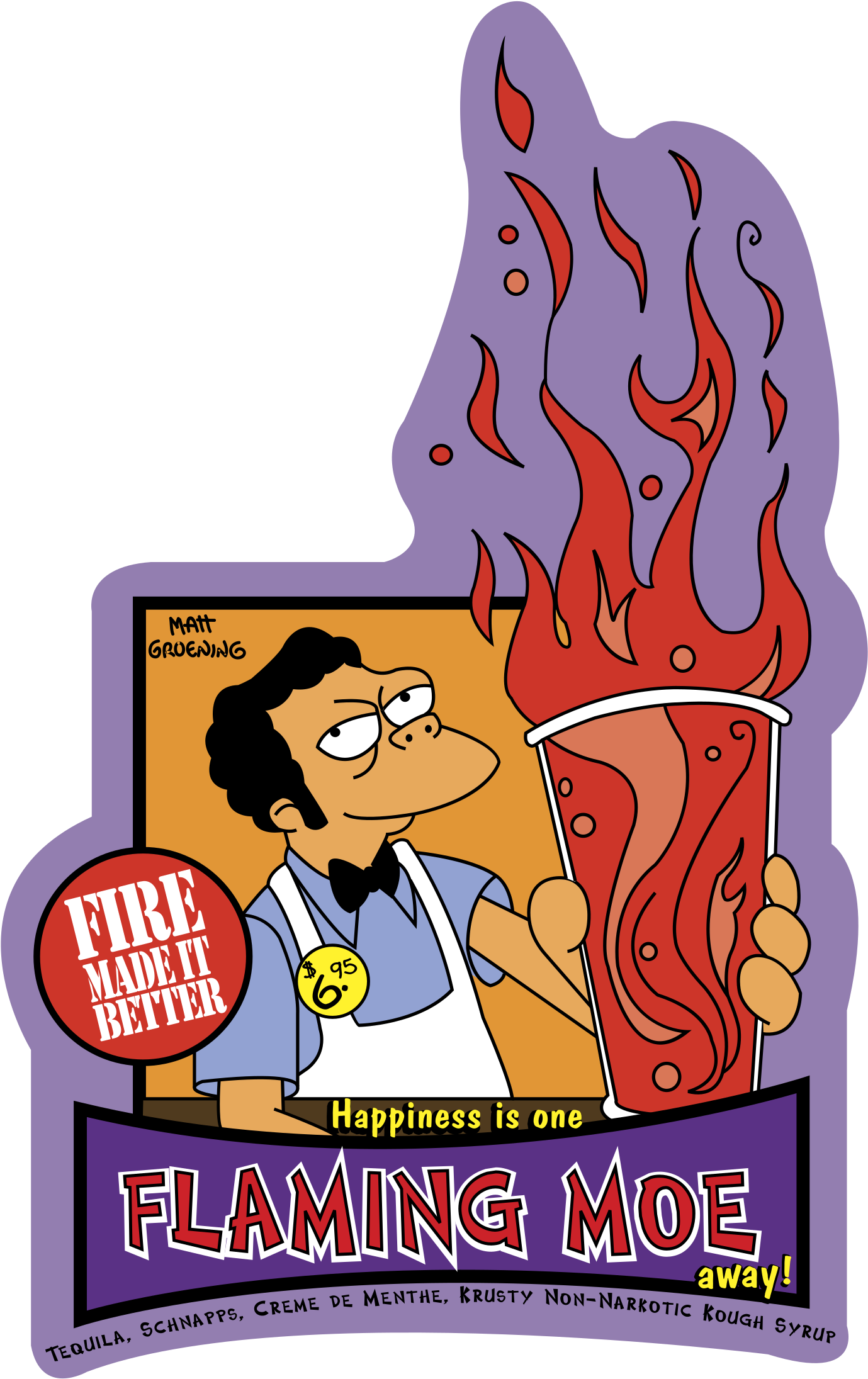 The Simpsons Logo Png Transparent - Flaming Moe's (2400x2400), Png Download