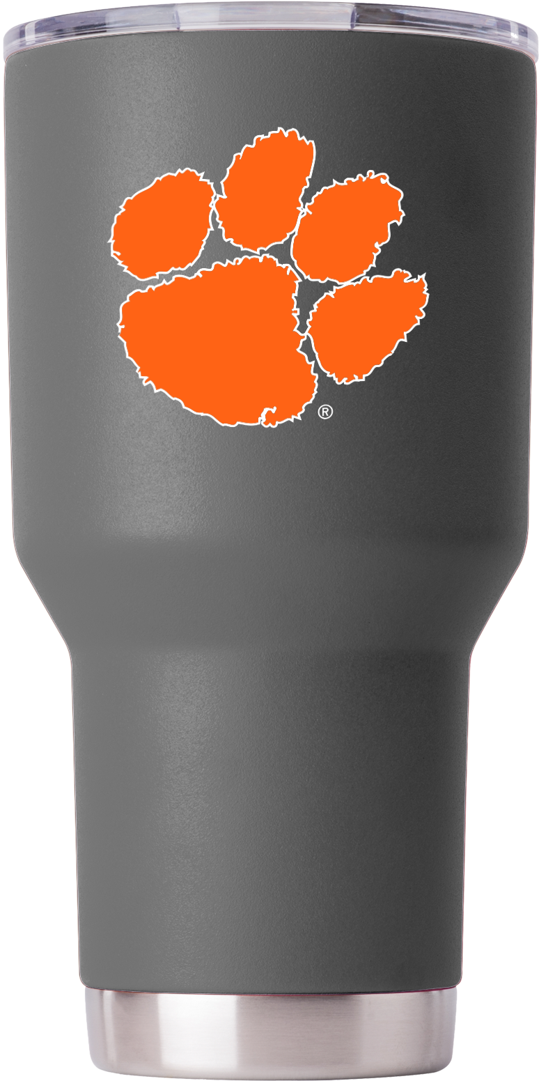 Clemson 30 Oz Gray Powder Coat Stainless Steel Tumbler - Fruit (1805x1805), Png Download